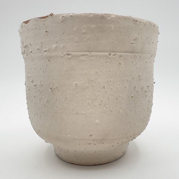 Florence Italy Vintage Mod White Footed Planter Flower Pot Contrasting Finish - Picture 11 of 13